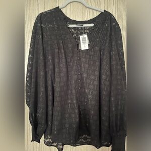 Torrid Black Sheer Blouse